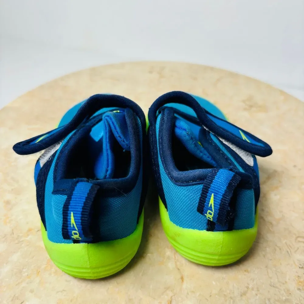 Speedo Toddler Kids Size S 5-6 Water Slip On Shoes Blue Green Beach Sand Outdoor